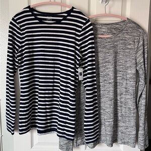 2 Gap long sleeved tops. Sz large. NWT. Soft material. Great basics for layering